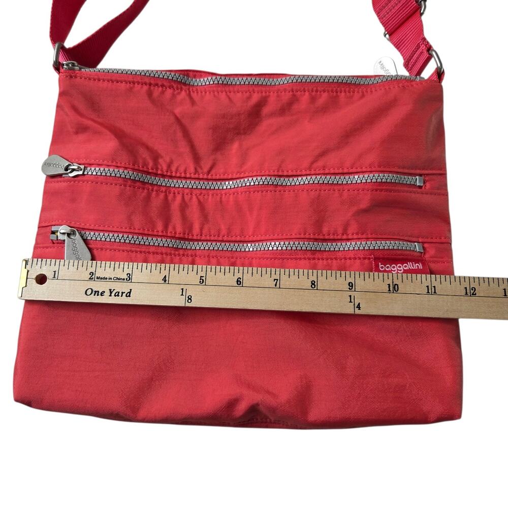 Baggallini Coral Nylon Travel Crossbody Bag/Purse Multiple Zippers Utility - Picture 13 of 13